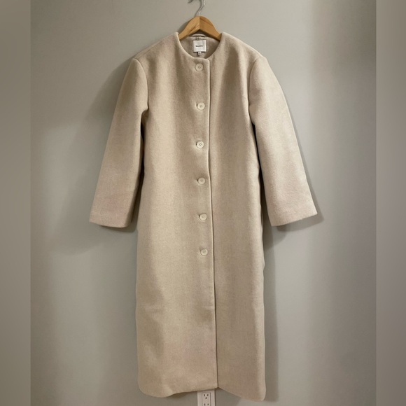 NEW Reformation Asher Coat in Cream Off White Detachable Scarf | size XS - Picture 5 of 10